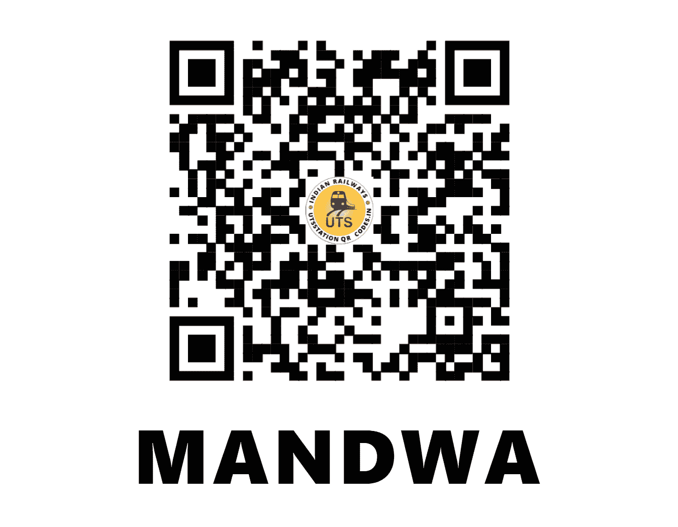 UTS QR Code for MANDWA - MWA - CR (MADHYA PRADESH)
